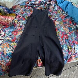 Zara Cropped Pocket Jumpsuit, XS, Ocean blue (basically black)